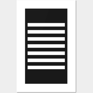 Shades of Grey And White Horizontal Stripe Posters and Art